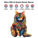 Cat Pattern Wooden Puzzle Animal Shape Wood Puzzles unique Cat Shapes Jigsaw puzzle Alien Animal Jigsaw Puzzle Educational Toys 4