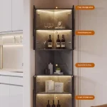 Iron Cabinet Metal Storage Whiskey Showcase Display Wine Rack Room Liquor Bar Luxury Open Cabinets Refrigerator Portable Outdoor 6
