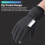 NOFOXO Winter Thermal Skiing Gloves Waterproof Touch Screen Gloves Outdoor Sports Warm Cycling Fishing Running Gloves Men Women 4