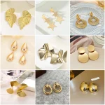 Minimalism Personality Metal Drop Earrings for Women Leaf Round Water Droplet Butterfly Twist Metal Earrings Geometry Jewelry 4