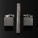 Classic men's French shirt cufflinks tie clips sets Laser metal drawing cuffs button clips business suit accessories wholesale 3
