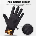 Black Winter Warm Full Fingers Waterproof Cycling Outdoor Sports Running Motorcycle Ski Touch Screen Fleece Gloves Snow Gloves 4