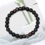 Volcanic Stone Bracelet for Men Lava Wooden Beads Bracelet Tibetan Buddha Wrist Chain Women Men Jewelry Gift New Bracelets 6