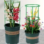 2 Layers Flower pot climbing frame Plastic plant cage frame Horticultural Pottery Support Stand Circular plant support ring 6