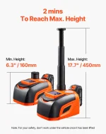 SucceBuy Electric Car Jack, 5T Adjustable Electric Scissor Jack Tire Changer with LED Light & Remote Controlfor Sedan SUV Truck 2