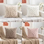1pc Soft Plush Decorative Cushion Covers Luxury Style Throw Pillow Covers European Pillow Shell for Sofa Bedroom Diamond Shape