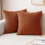 Fall Decorative Throw Pillow Covers Soft Corduroy Boho Striped Pillow Covers Pillowcases Farmhouse Home Decor for Couch Bed Sofa