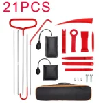 21/18PCS Car Door Tool Kit Inflatable Air Pump Auto Window Door Open Fixing Gripper Tools Long Reach Kits with Carrying Bag 5