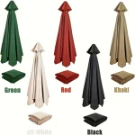 Green Replacement Umbrella Canopy 27m 8 Ribs Waterproof Garden Backyard Pool Cantilever Sunshade 9FT 10FT 6 Ribs 8 Ribs Cover 6