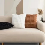 1PCS Imitation Rabbit Plush Throw Pillow Case Living Room Sofa ThrowPillow Cushion Office Solid Color Waist Pillow Bedroom 2