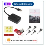 JMCQ USB Android TPMS Tire Pressure Monitoring System 116 Psi Alarm System  5V Internal External Android Navigation Car Radio 6