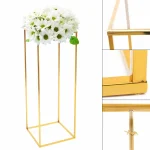 Gold Metal Flower Stand 80cm Tall Elegant Iron Column for Wedding, Party, Home, Garden Decor 4