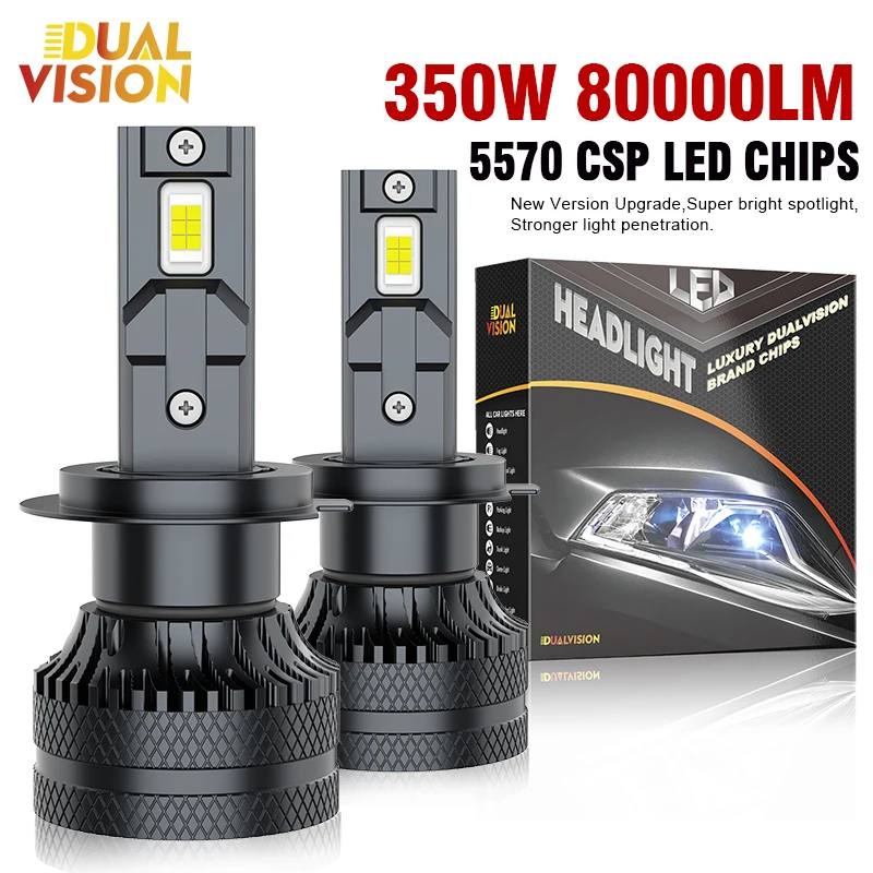 Dualvision 2PCS Car Lights H7 H4 H1 H8 H9 H11 9006 9005 9012 Super Bright LED Headlights High Low Beam Fog Light 6000K White 12V Dualvision 2PCS Car Lights H7 H4 H1 H8 H9 H11 9006 9005 9012 Super Bright LED Headlights High Low Beam Fog Light 6000K White 12V