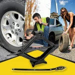2T/3T Car Scissor Jack Auto Emergency Crank Lift Stand Labor-Saving Repair & Tire Replacement Tool with Wrench for SUV Vehicles 3