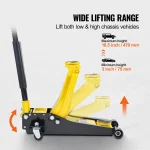 SucceBuy 2T Low Profile Floor Jack Iron Hydraulic Racing Floor Jack Hydraulic Car Jack with Single/Dual Piston Quick Lift Pump 3