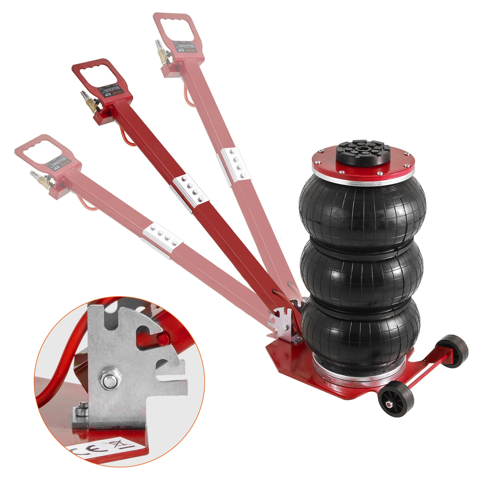 SucceBuy Pneumatic Jack 3 Ton/5 Ton Triple Bag Air Jack Quick Lift Heavy Duty Car Repair Jacks Folding Rod Jacks with Two Wheels SucceBuy Pneumatic Jack 3 Ton/5 Ton Triple Bag Air Jack Quick Lift Heavy Duty Car Repair Jacks Folding Rod Jacks with Two Wheels