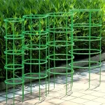 9 Pcs/set 3 Layers Plant Support Plant Stakes Round Plant Support Ring Plastic Plant Cage Holder Flower Pot Climbing Trellis 6