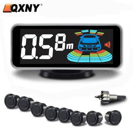 8 Parktronic Parking Sensors Kit Reversing Front and Rear Car Backup Radar Detector Backing Assistance Sound Aler AID