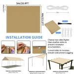 Waterproof Straight Edge Sun Shade Sail with Grommets Garden Sunscreen Pergola Shade Cover Canopy For Outdoor Garden Patio Tent 6