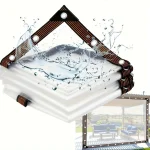 Transparent Waterproof Cloth Rainproof and Sunscreen Tarpaulin - Very Suitable for Garden Courtyard Balcony Sunshade and Camping 3