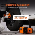 SucceBuy 5T Electric Car Jack Hydraulic Jack with Electric Impact Wrench Built-in Inflatable Pump, LED Light for SUV Sedan Truck 2