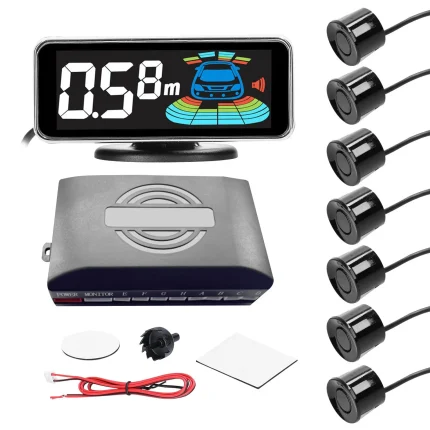 4pcs/8pcs Probes Rear Reversing Radars System LCD Display Car Parking Sensor Distance Detection Sound Warning Buzzer