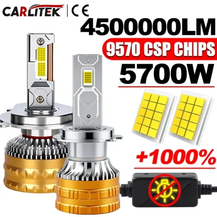 5700W H1 H4 H7 LED Headlight 4500000LM Led Canbus Car Lamps H11 H8 9005 9006 HB3 HB4 9012 HIR2 Fog Lamps Car Light 2 Copper Tube