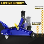 PRO. 2 Ton Hydraulic Trolley Steel Jack,Flat Lifting Height 135-320 mm, 360° Wheels Car Lifter Axle Stand for Workshop Home 2