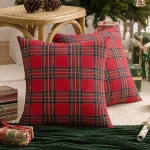 45x45cm Christmas Pillow Cases Checkered Cushion Cover Decorative for Sofa Plaid Woven Pillowcase for Festive Party Occasions 3