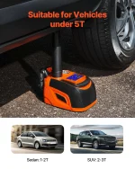 SucceBuy Electric Car Jack, 5T Adjustable Electric Scissor Jack Tire Changer with LED Light & Remote Controlfor Sedan SUV Truck 5