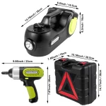 SucceBuy 5T 12V Electric Car Jack Kit + Impact Wrench LED Light Portable Hydraulic Jack 13.5-36 CM Tire Lifting Car Repair Tool 6
