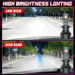 Dualvision 2PCS Car Lights H7 H4 H1 H8 H9 H11 9006 9005 9012 Super Bright LED Headlights High Low Beam Fog Light 6000K White 12V 4