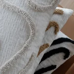 Boho Style Chenille Decorative Throw Pillow Cover Soft Geometric Lines Cushion Covers 45x45 3-color Pillowcase Sofa Living Room 6