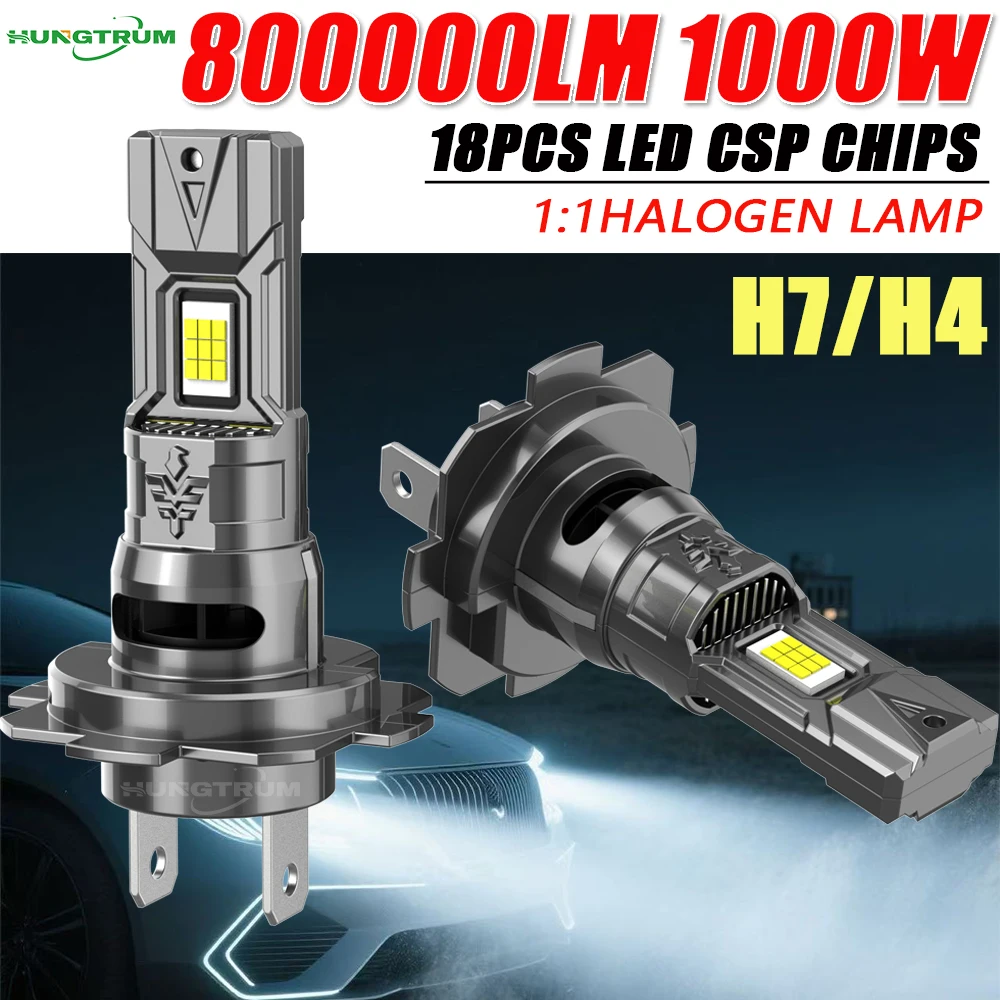 H7 H4 Led Canbus Lights 1:1 Mini Size Car Headlight With Fan 800000LM Super Bright Wireless Turbo Fog Bulb 6000K Automobile Lamp H7 H4 Led Canbus Lights 1:1 Mini Size Car Headlight With Fan 800000LM Super Bright Wireless Turbo Fog Bulb 6000K Automobile Lamp