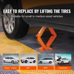 SucceBuy Scissor Jack 2.5 Ton/5512 lbs Scissor Car Jack 3.7"-17.1" Lifting Range Scissor Lift Jack Portable Tire Jack for Car 2