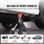 SucceBuy Jack Stands 3/6 Ton (6000/12000 lbs) Capacity Car Jack Stands Double Locking Adjustable Height for lifting SUV Pickup 6