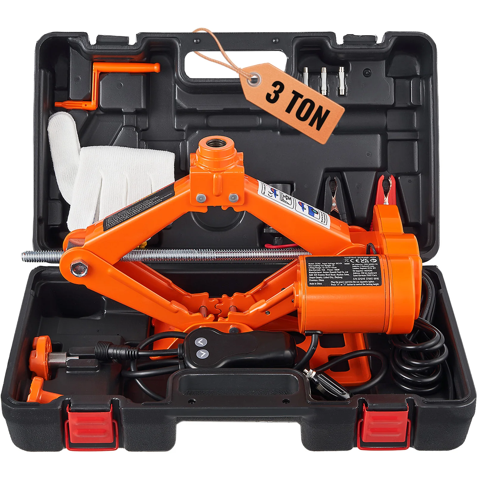 SucceBuy Electric Car Jack 3 Ton/6600lbs 12V Electric Scissor Jack Portable Car Jack for SUV Truck Sedan Tire Change Replacement SucceBuy Electric Car Jack 3 Ton/6600lbs 12V Electric Scissor Jack Portable Car Jack for SUV Truck Sedan Tire Change Replacement