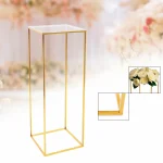 Gold Metal Flower Stand 80cm Tall Elegant Iron Column for Wedding, Party, Home, Garden Decor 2
