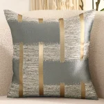 100% Polyester 1 Piece Four Seasons Gold Silk Pillow Cover With Silk Geometric Pattern Jacquard Waist Rest Without Core 3