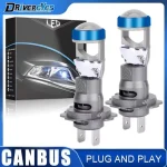Double Lens Mini Car Headlight H7 Lamp Projector LED Bulb Canbus 120W 6000K 30000LM 12V Hi/Low Beam Auto motocycles Headlamp