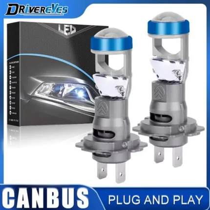 Double Lens Mini Car Headlight H7 Lamp Projector LED Bulb Canbus 120W 6000K 30000LM 12V Hi/Low Beam Auto motocycles Headlamp