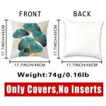 1pc Ginkgo Leaves Printed Pillowcase - Soft and Cozy Plush Design ForComfortable Sleep 2