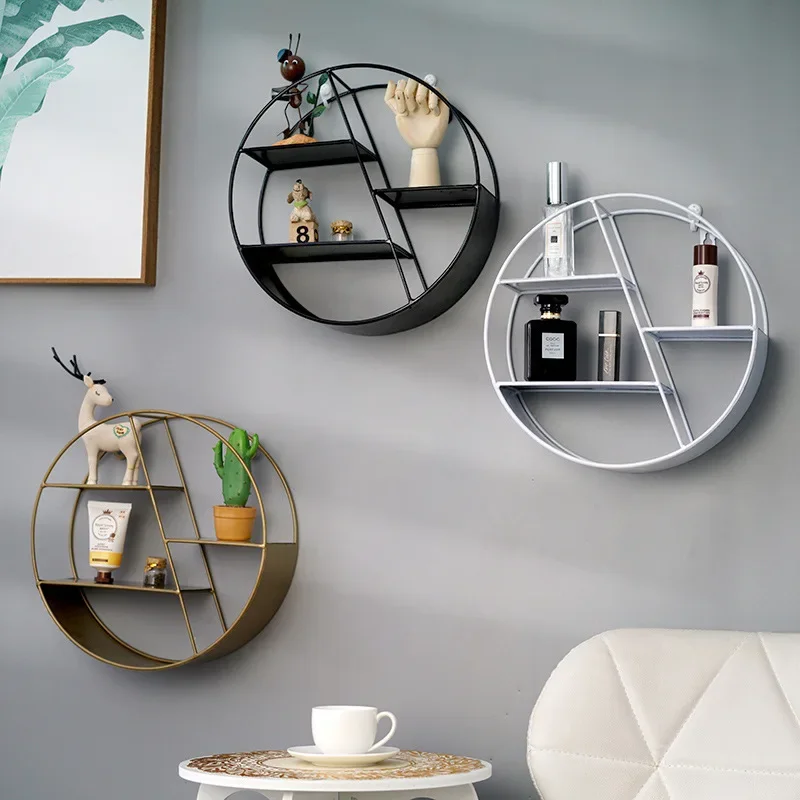 Wall Mounted Floating Shelves Decorative Shelves Circular Storage Rack Creative Plant Flower Pot Tray Nordic Home Decoration Wall Mounted Floating Shelves Decorative Shelves Circular Storage Rack Creative Plant Flower Pot Tray Nordic Home Decoration