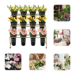 3 Tier Plant Stand with 12 Pots Rolling Flower Display Stand 110lbs Capacity Metal Garden Shelf with Wheels for Balcony Patio 2
