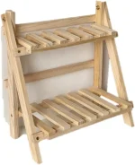 2 Tiers Plant Stand Bamboo Indoor Tabletop Bamboo Succulent for Window Sill Plant Shelf Rack Flower Pot Holder 3