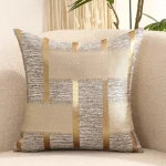 100% Polyester 1 Piece Four Seasons Gold Silk Pillow Cover With Silk Geometric Pattern Jacquard Waist Rest Without Core 2