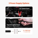 SucceBuy Electric Car Jack, 5T Electric Scissor Jack with Built-In Inflator 12V Tire Changer with  LED Light for Sedan SUV Truck 6