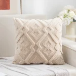 1pc Soft Plush Decorative Cushion Covers Luxury Style Throw Pillow Covers European Pillow Shell for Sofa Bedroom Diamond Shape 4