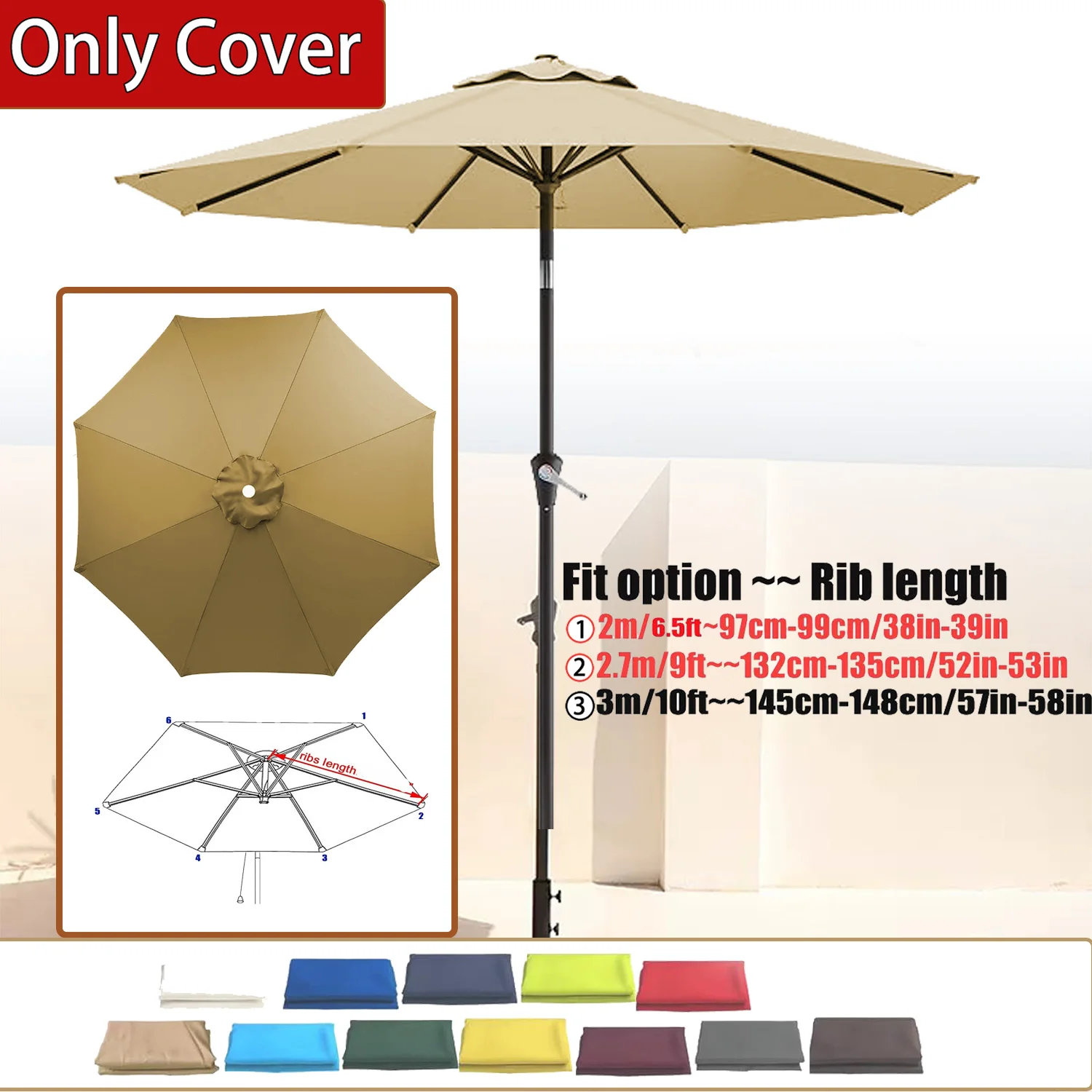 Green Replacement Umbrella Canopy 27m 8 Ribs Waterproof Garden Backyard Pool Cantilever Sunshade 9FT 10FT 6 Ribs 8 Ribs Cover Green Replacement Umbrella Canopy 27m 8 Ribs Waterproof Garden Backyard Pool Cantilever Sunshade 9FT 10FT 6 Ribs 8 Ribs Cover