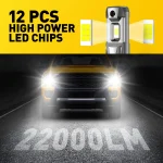AUXITO 2Pcs 22000LM H11 LED Headlight Canbus H8 H9 9005 HB3 9012 HIR2 9006 HB4 Turbo Lamp 120W Super Bright Car Headlamp 6500K 5